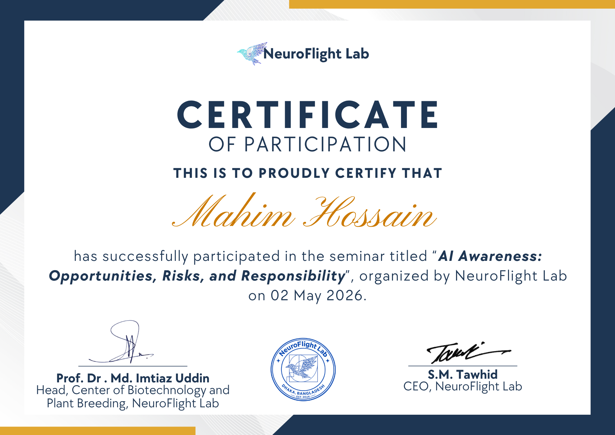 AI Awareness Certificate